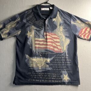 American Summer Shirt Mens XL Patriotic USA Flag Liberty Summer Cookout